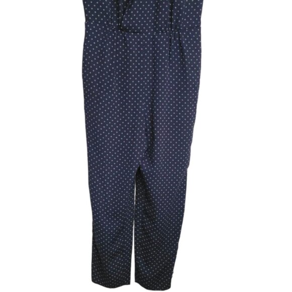 J Crew Dark Blue Pin Dot Jumpsuit Size 0 NEW - Picture 4 of 14